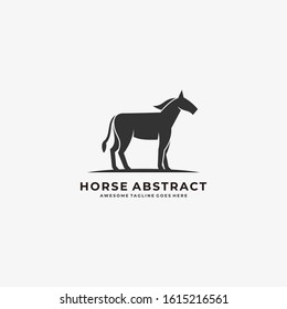 Vector Logo Illustration Abstract Horse Silhouette Style