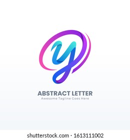 Vector Logo Illustration Abstract Letter Y Colorful Style