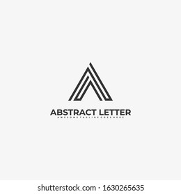 Vector Logo Illustration Abstract Letter A Line Art Style