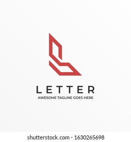 Vector Logo Illustration Abstract Letter L Line Art