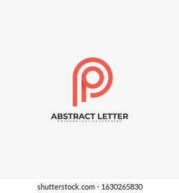 Vector Logo Illustration Abstract Letter Abstract Letter P Line Art Style