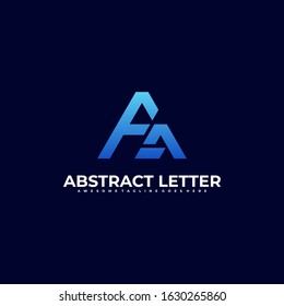 Vector Logo Illustration Abstract Letter A Line Shape Colorful Style