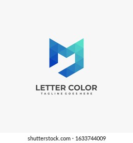 Vector Logo Illustration Abstract Letter M Low Poly