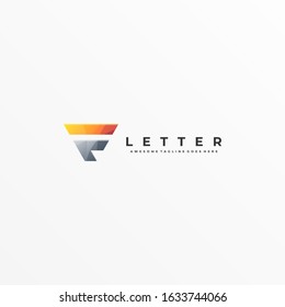 Vector Logo Illustration Abstract Letter F Gradient Colorful