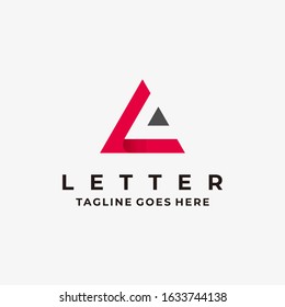 Vector Logo Illustration Abstract Letter A Triangle Line Art Style
