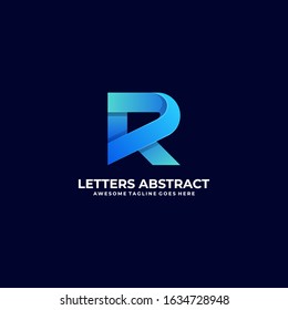 Vector Logo Illustration Abstract Letter R Colorful Style