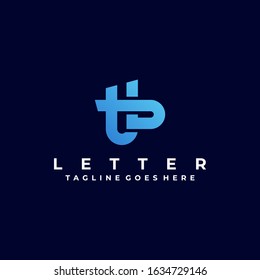 Vector Logo Illustration Abstract Letter T and B Colorful Style