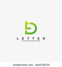 Vector Logo Illustration Abstract Letter D Gradient Colorful