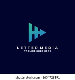 Vector Logo Illustration Abstract Letter Play Media Gradient Colorful