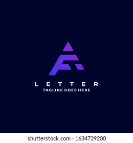Vector Logo Illustration Abstract Letter F and A Gradient Colorful