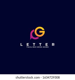 Vector Logo Illustration Abstract Letter G Gradient Colorful