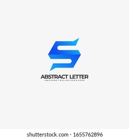 Ilustración del logotipo del vector Letra abstracta S Estilo de color gradiente