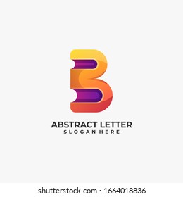 Vector Logo Illustration Abstract Letter Gradient Colorful Style.
