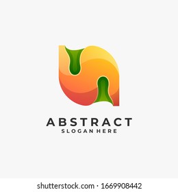 Vektorillustration Logo Illustration Abstrakter Letter Gradient Farbstil.