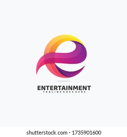 Vector Logo Illustration Abstract Letter Gradient Colorful Style.