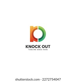Vector Logo Illustration Abstract Letter Gradient Colorful Style.