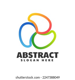 Vector Logo Illustration Abstract Line Art Gradient Style.