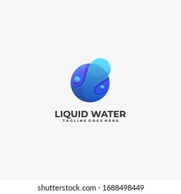 Vector Logo Illustration Abstract Liquid Gradient Colorful Style.
