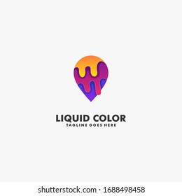 Ilustración con el logotipo del vector, barniz abstracto y estilo colorido con degradado líquido.