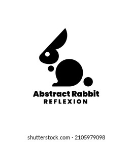 Vector Logo Illustration Abstract Rabbit Silhouette Style.