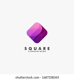 Vector Logo Illustration Abstract Square Gradient Colorful Style.