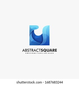 Vector Logo Illustration Abstract Square Colorful Style.