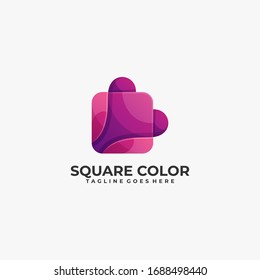 Vector Logo Illustration Abstract Square Gradient Colorful Style.