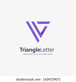 Vector Logo Illustration Abstract Triangle Letter Gradient Colorful Style