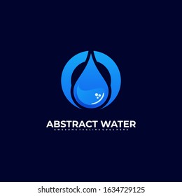 Vector Logo Illustration Abstract Water Circle Gradient Colorful