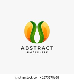 Vector Logo Illustration Abstract Water Gradient Colorful Style.