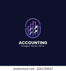 Vector Logo Illustration Accounting Gradient Line Art Style