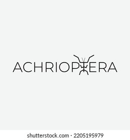 Ilustración con logotipo vectorial Achrioptera, símbolo de vector plano simple, logotipo, símbolo, diseño de ilustración de arte impreso. Logotipo
