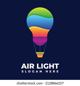 Vector Logo Illustration Air Light Gradient Colorful Style.