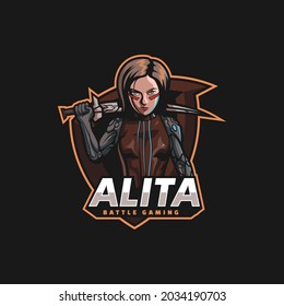 Vector Logo Illustration Alita E Sport and Sport Style.