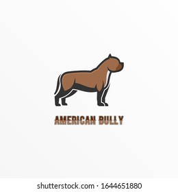 Vector Logo Illustration American Bully Mascot Cartoon Style