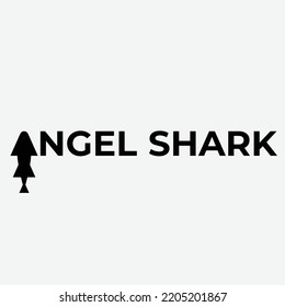 Vector Logo Illustration Angelshark, Einfaches flaches Vektorzeichen, Logo, Symbol, Design der Printgrafik. Logotyp
