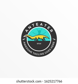 Vector Logo Illustration Anteater Vintage Badge