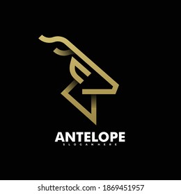 Vector Logo Illustration Antelope Line Art Style.
