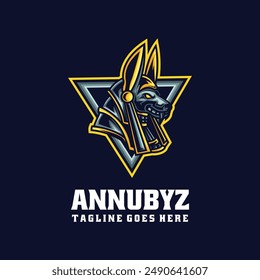 Vector Logo Illustration Anubis E- Sports and Sports Style.