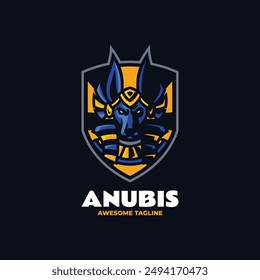 Vector Logo Illustration Anubis E- Sport and Sport Style.