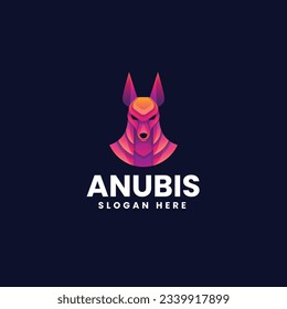 Vector Logo Illustration Anubis Gradient Colorful Style