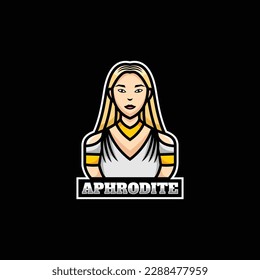 Vector Logo Illustration Aphrodite E-Sports and Sports Style.
