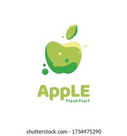 Vector Logo Illustration Apple Colorful Style.