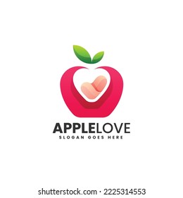Vector Logo Illustration Apple Gradient Colorful Style
