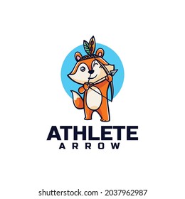 Logo Vector Ilustración Estilo Caricatura de Fox Mascot.