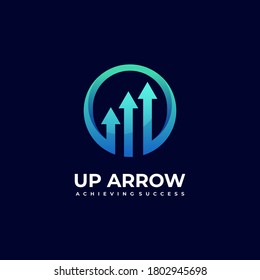 Vector Logo Illustration Arrow Gradient Colorful Style.