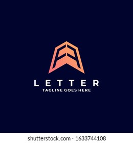 Vector Logo Illustration Arrow Letter F Gradient Colorful