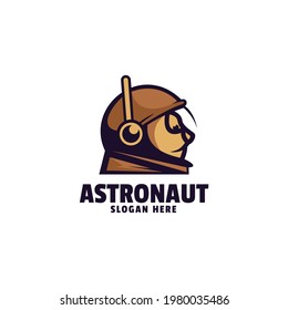 Logo Vector Ilustración Astronauta Estilo de caricatura de mascota.