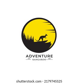 Vector Logo Illustration Australian Kangaroo Mascot Cartoon