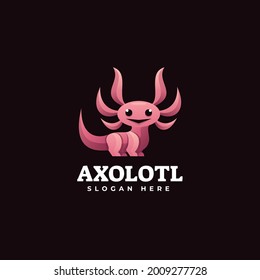 Ilustración del logotipo vectorial Estilo de color gradiente Axolotl.